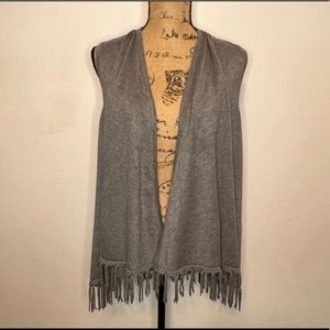 Joseph A. Gray Sweater Vest with Fringe Accent